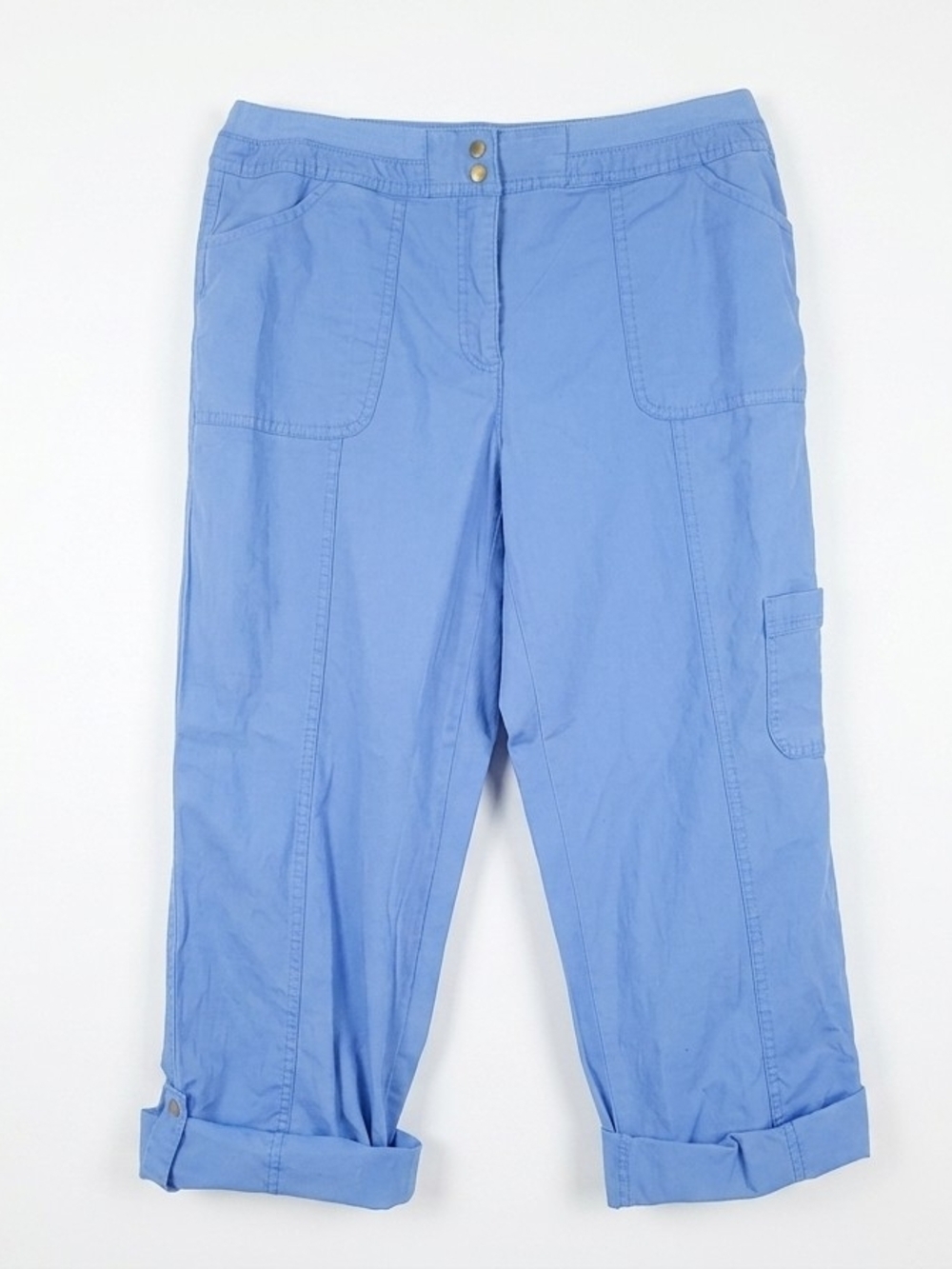 Karen Scott Light Blue Cargo Capris